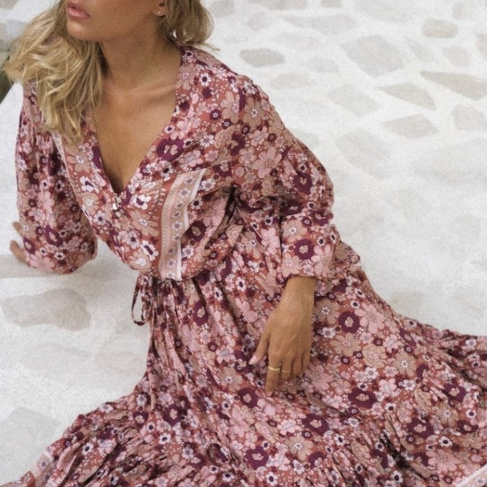 MAHLI before sunrise duster gown mulberry xs